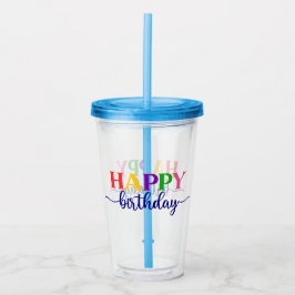 Copo De Acrílico Feliz aniversário