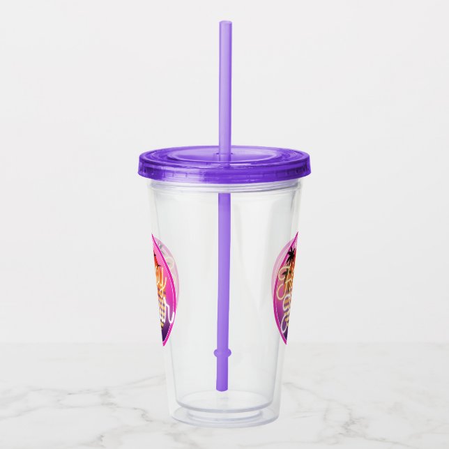 Copo De Acrílico Feliz Hour Tumble w Straw (Direita)