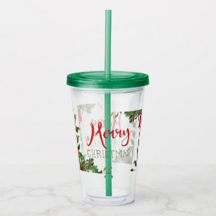 Copo De Acrílico Feliz Natal verde