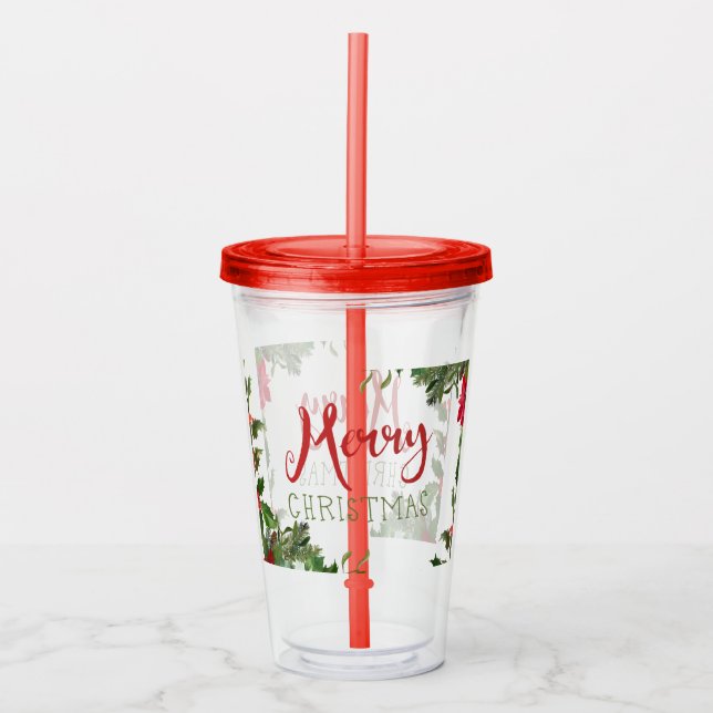 Copo De Acrílico Feliz Natal verde (Frente)