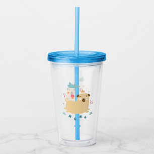 Copo De Acrílico Feliz Puggy Acrylic Tumbler