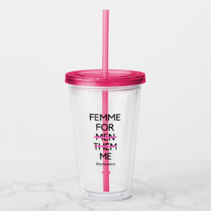 Copo De Acrílico Femme Para Mim Tumbler