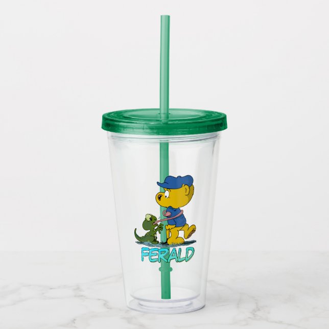 Copo De Acrílico Ferald e o Bebê Lizard Acrylic Tumbler (Frente)