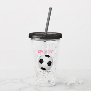 Copo De Acrílico Festa de aniversário Rosa Personalizada da Bola de