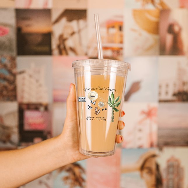 Copo De Acrílico Festa de Fim de Semana da Bachelorette Personaliza (Criador carregado)