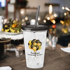 Copo De Acrílico Festa de solteira Black Dourado Balloons Personali