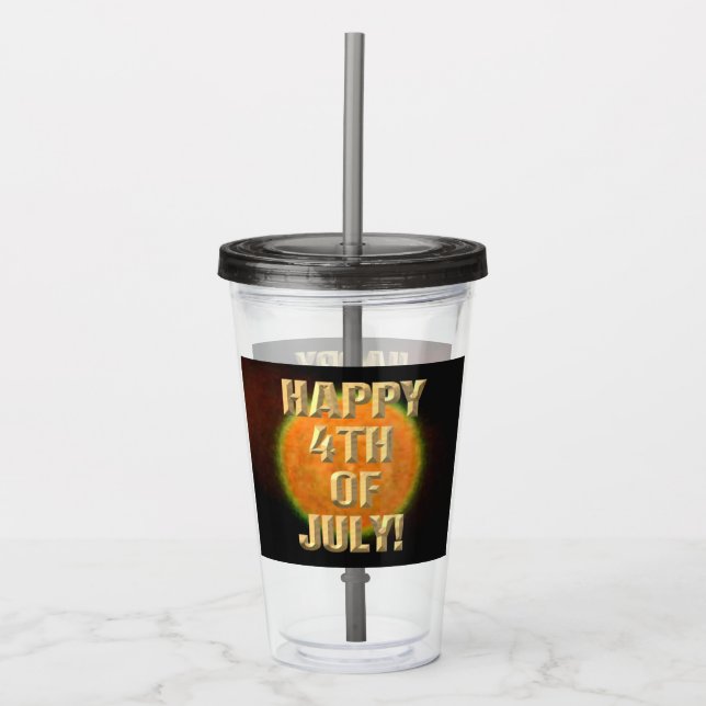 Copo De Acrílico Fireworks 9 4 4 de julho Tumbler em acrílico (Frente)