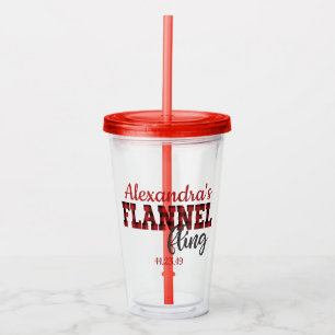 Copo De Acrílico Flannel Fling - Vermelho - Tumbler Acrílico