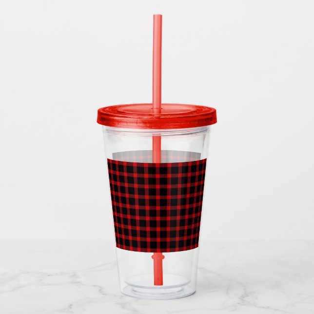 Copo De Acrílico Flanners vermelhos Natal/Inverno Arylic Tumbler (Frente)