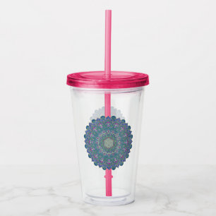 Copo De Acrílico Flor Da Vida - Estilo De Mandala Índia 1