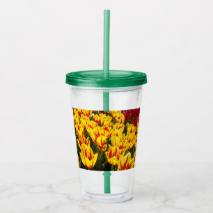 Copo De Acrílico Flores de Tulipa Tulipas Amarelas natureza Tumbler
