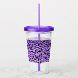Copo De Acrílico Flores Violetas
