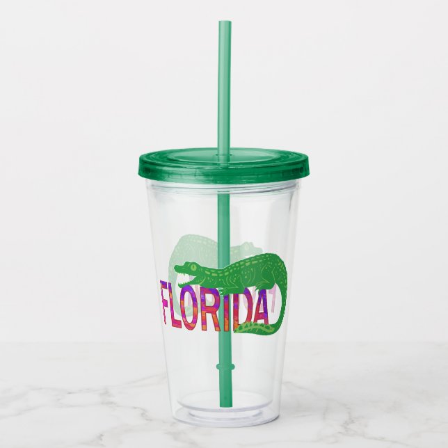 Copo De Acrílico Flórida Alligator (Frente)