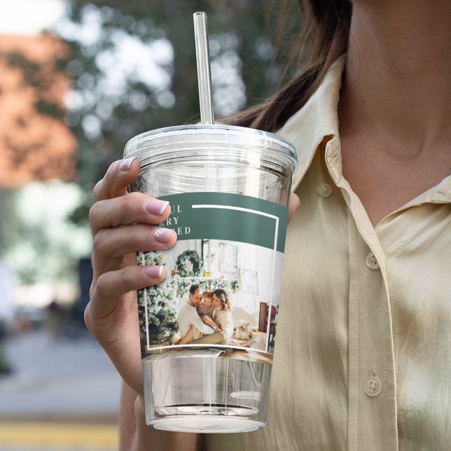 Copo De Acrílico Foto da família moderna | Feliz alegre abençoada | (Criador carregado)