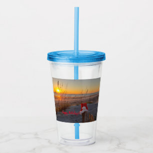 Copo De Acrílico Foto do tema Acrylic Tumbler com Holiday Beach