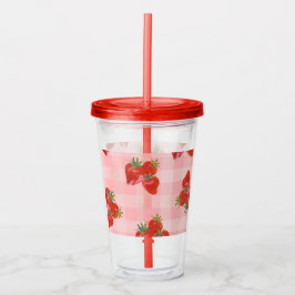Copo De Acrílico Fresh Picked Tumbler  Strawberry Fruit Acrylic Cup