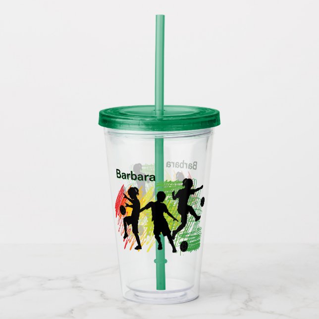 Copo De Acrílico Futebol Infantil Personalizado (Frente)