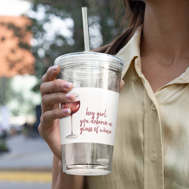 Copo De Acrílico Garota Vermelha Você Merece Uma Cotação De Vinho (Criador carregado)