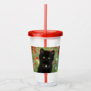 Copo De Acrílico Gatinho Gustav Klimt