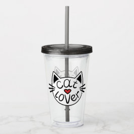 Copo De Acrílico Gato Lover Acrylic Tumbler