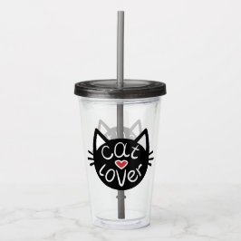 Copo De Acrílico Gato Lover Acrylic Tumbler