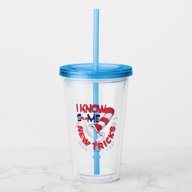 Copo De Acrílico Gato No Chapéu Eu Conheço Alguns Truques Novos (Frente)