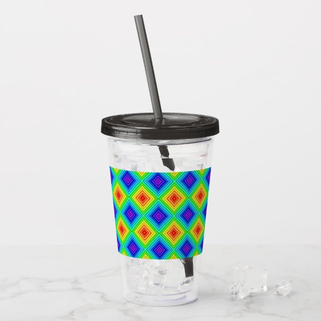 Copo De Acrílico Geometric Topography - Acrylic Tumbler (Gelo frontal)