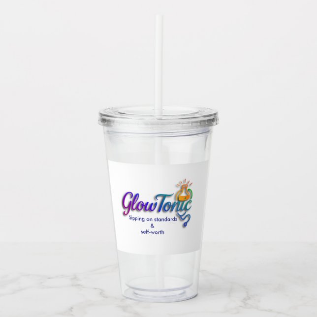 Copo De Acrílico GlowTonic: Brilho No Tumbler de plástico Go - 16oz (Frente)