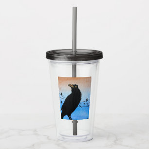Copo De Acrílico Grackle Austin Texas Bird Nature Willife Painting