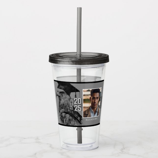 Copo De Acrílico Graduação Única Dois Drinkware de Foto (Frente)