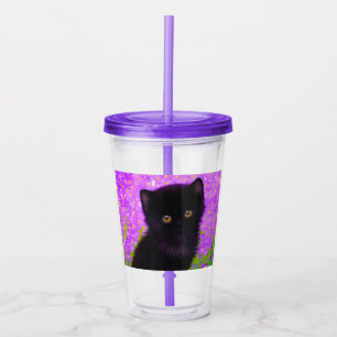 Copo De Acrílico Gustav Klimt Cat