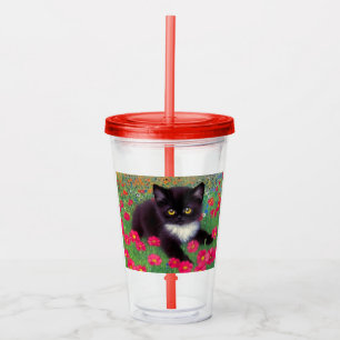 Copo De Acrílico Gustav Klimt Tuxedo Cat