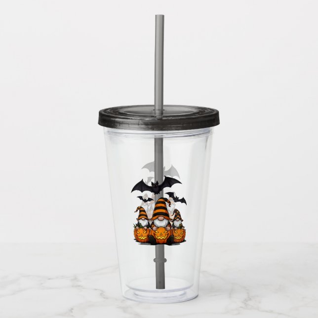 Copo De Acrílico Halloween Gnome Acrylic Tumbler (Frente)