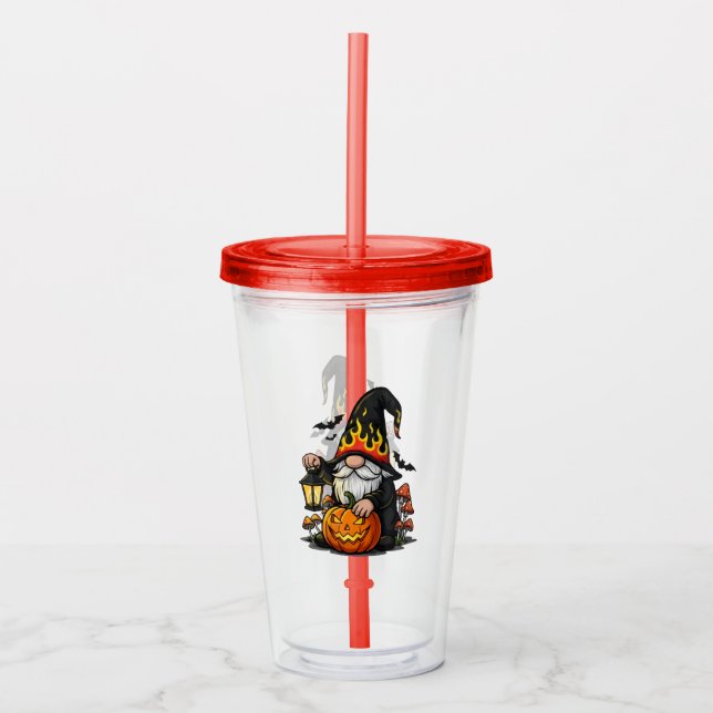 Copo De Acrílico Halloween Gnome Acrylic Tumbler (Frente)
