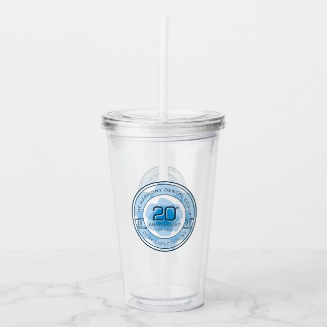 Copo De Acrílico Harmony Dental 20th Anniversary Tumbler with Straw (Frente)
