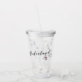 Copo De Acrílico Heart Nederland Flag