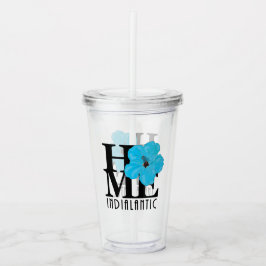 Copo De Acrílico Hibiscus azul indialânico da CASA