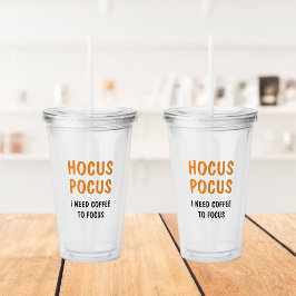 Copo De Acrílico Hocus Pocus Halloween Coffee Tumbler | Bruxa Engra