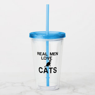 COPO DE ACRÍLICO HOMENS REAIS ADORAM GATOS