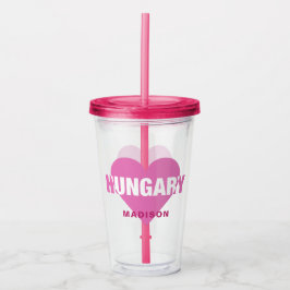 Copo De Acrílico Húngaro Love Custom Name Tumblers