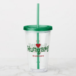 Copo De Acrílico Húngaro Love Custom Name Tumblers
