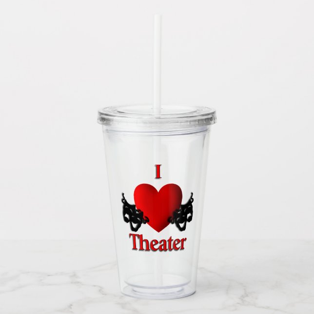 Copo De Acrílico I Heart Theater (Frente)