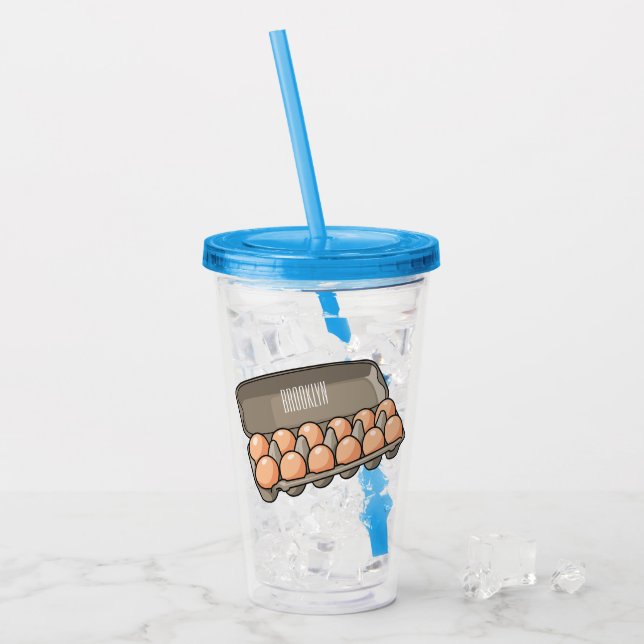 Copo De Acrílico Ilustração da cartonagem de ovo (Gelo frontal)