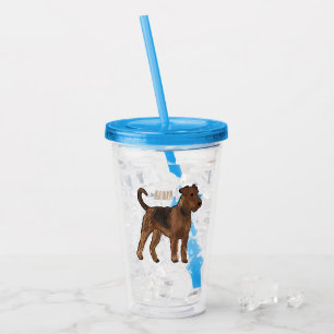 Copo De Acrílico Ilustração de desenho animado de cão Airedale terr