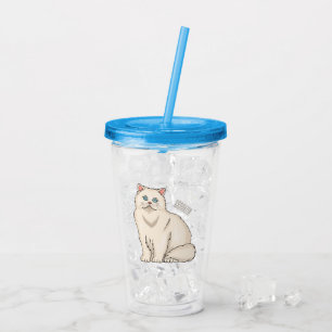 Copo De Acrílico Ilustração de desenho animado de gato persa