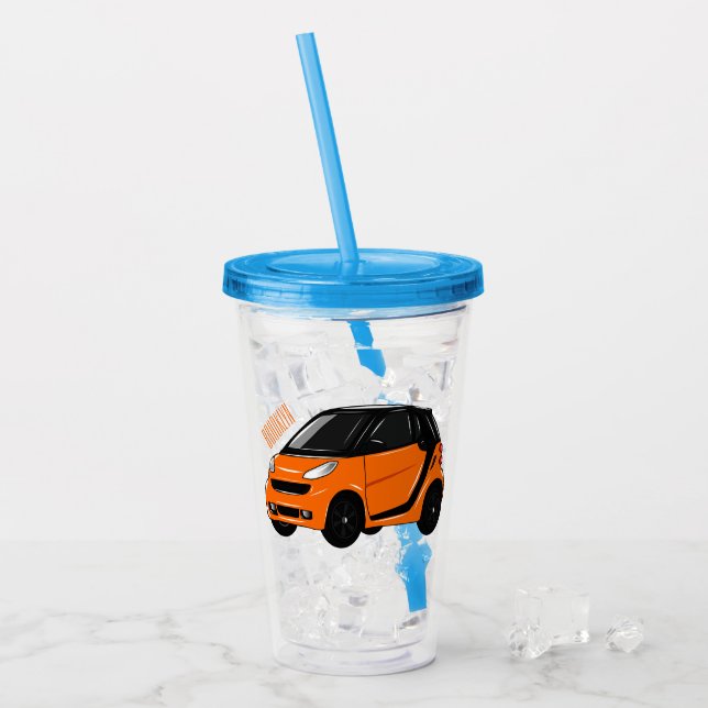 Copo De Acrílico Ilustração de desenho animado de microcarro (Gelo frontal)