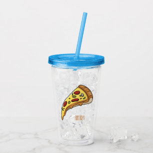 Copo De Acrílico Ilustração de desenho animado de pizza