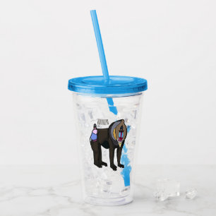 Copo De Acrílico Ilustração de desenho animado Mandrill