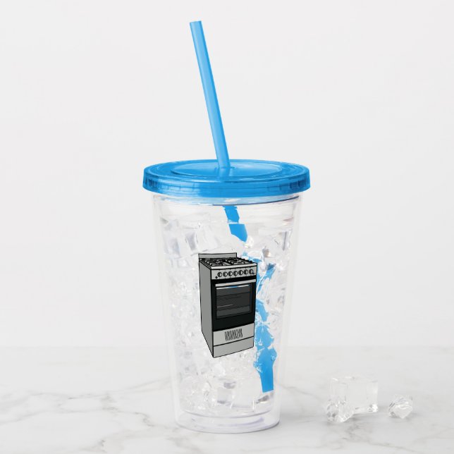 Copo De Acrílico Ilustração de desenho do fogão elétrico (Gelo frontal)