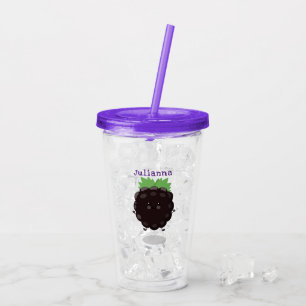 Copo De Acrílico Imagem de desenho animado roxo de amora doce e fel